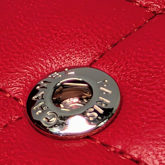 Chanel Rare Red 17b Classic Medium Quilted Lambskin Double Flap Bag - Picture 15 of 16